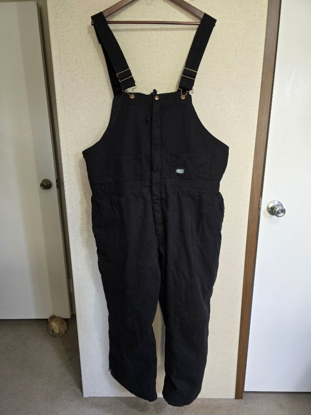 Key 2XLS Mens Insulated Bib Overalls Black Adjustable Straps Heavy Duty Duck